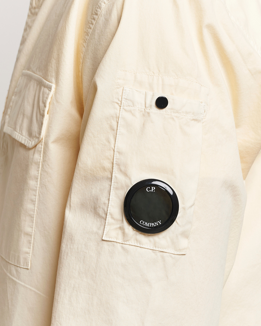 Men | Shirts | C.P. Company | Long Sleeve Gabardine Pocket Shirt Ecru