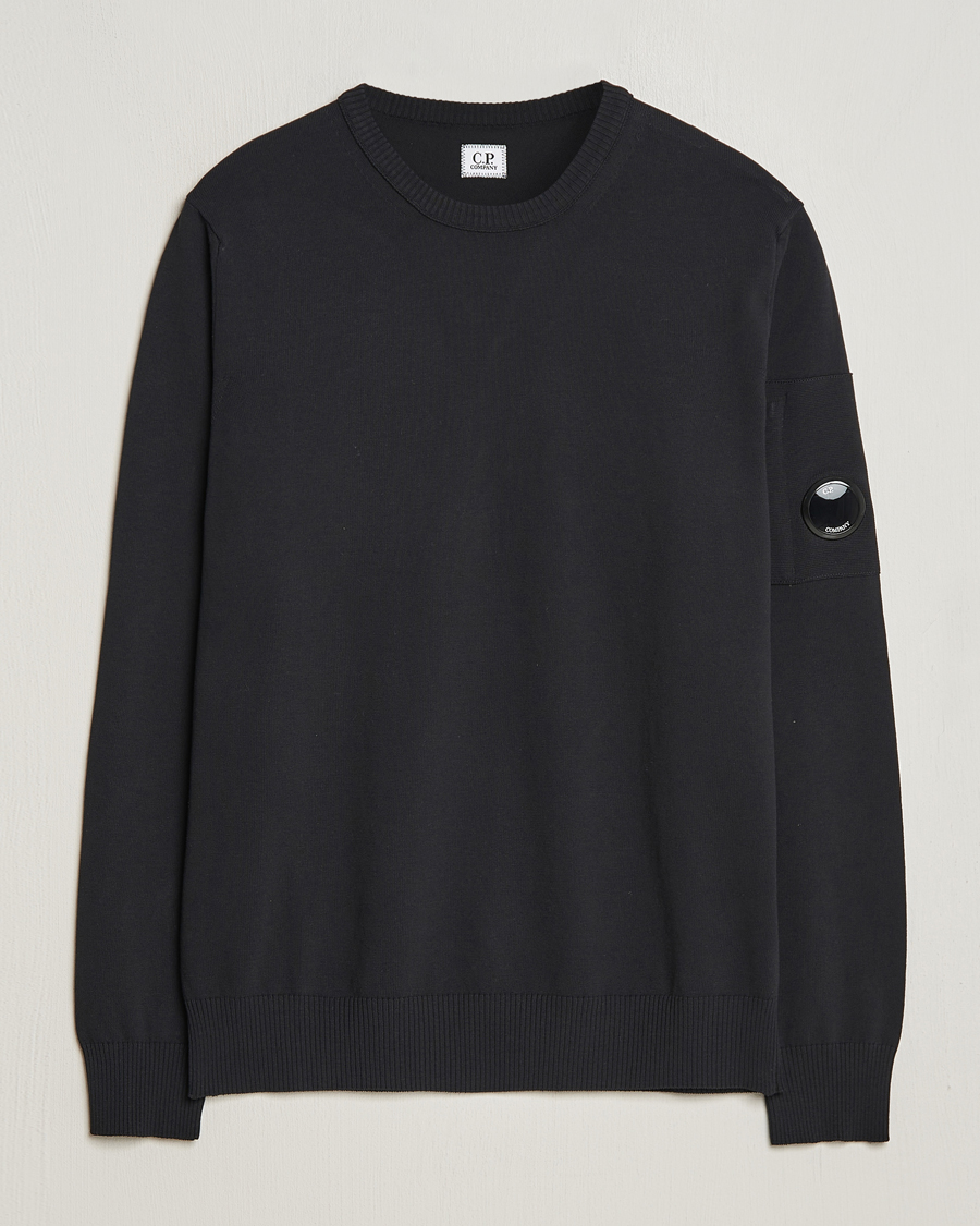 Men | Sweaters & Knitwear | C.P. Company | Old Dyed Cotton Crepe Crewneck Black