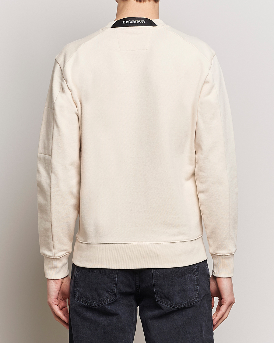 Men | Sweaters & Knitwear | C.P. Company | Diagonal Raised Fleece Lens Sweatshirt Ecru