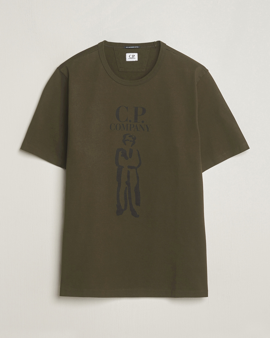 Men | T-Shirts | C.P. Company | Mercerized Heavy Cotton Logo T-Shirt Army