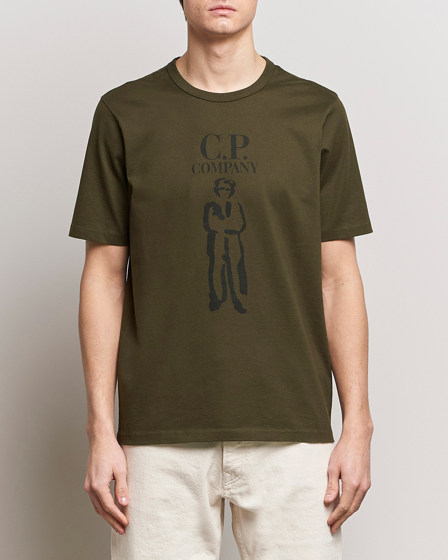 Men | T-Shirts | C.P. Company | Mercerized Heavy Cotton Logo T-Shirt Army
