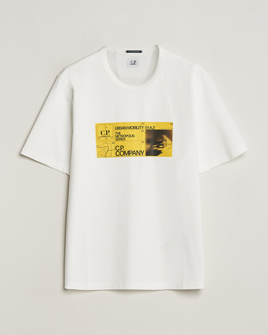 Men | T-Shirts | C.P. Company | Metropolis Mercerized Jersey Logo T-Shirt White