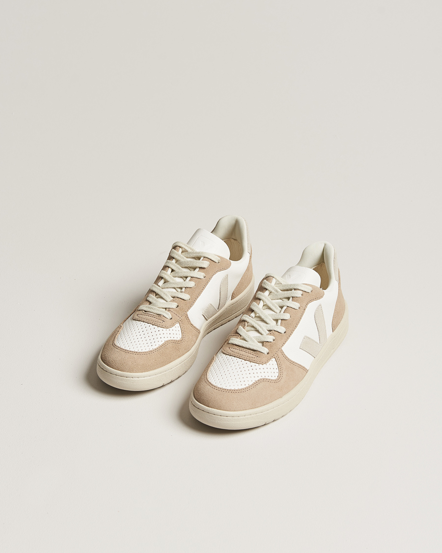 Men | Veja V-10 Chromefree Leather Extra White/Natural Sahara | Veja | V-10 Chromefree Leather Extra White/Natural Sahara