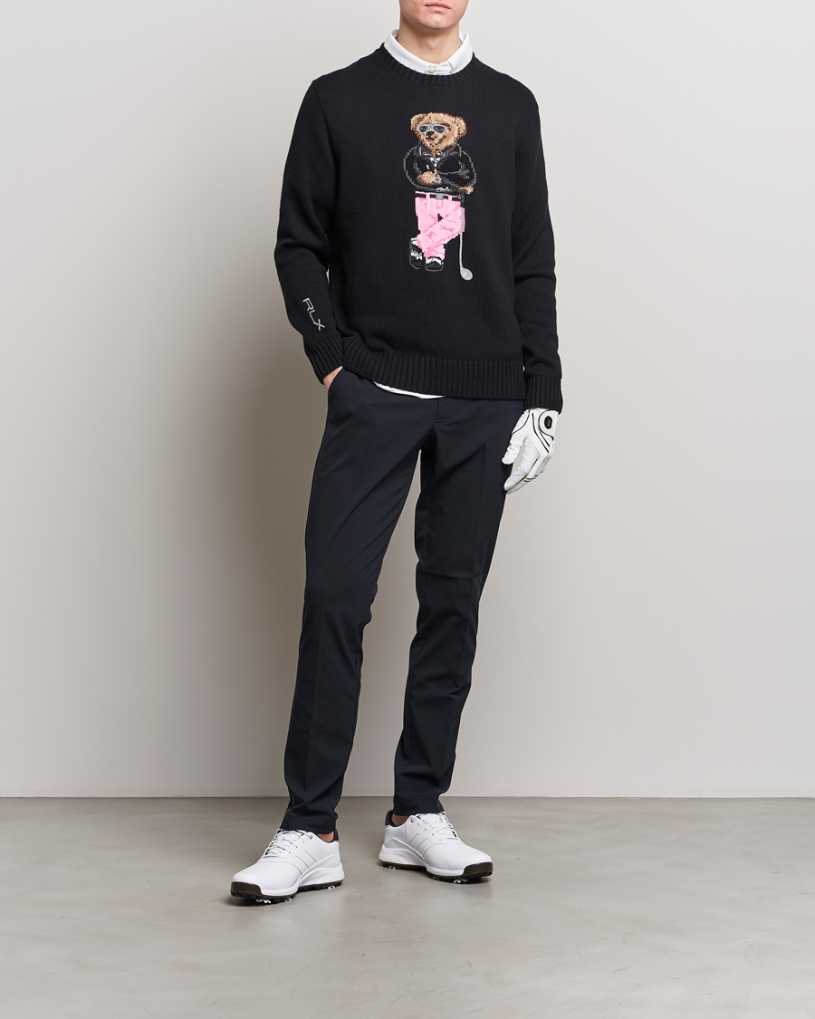 Men | Sweaters & Knitwear | RLX Ralph Lauren | Bear Golfer Knitted Sweater Polo Black