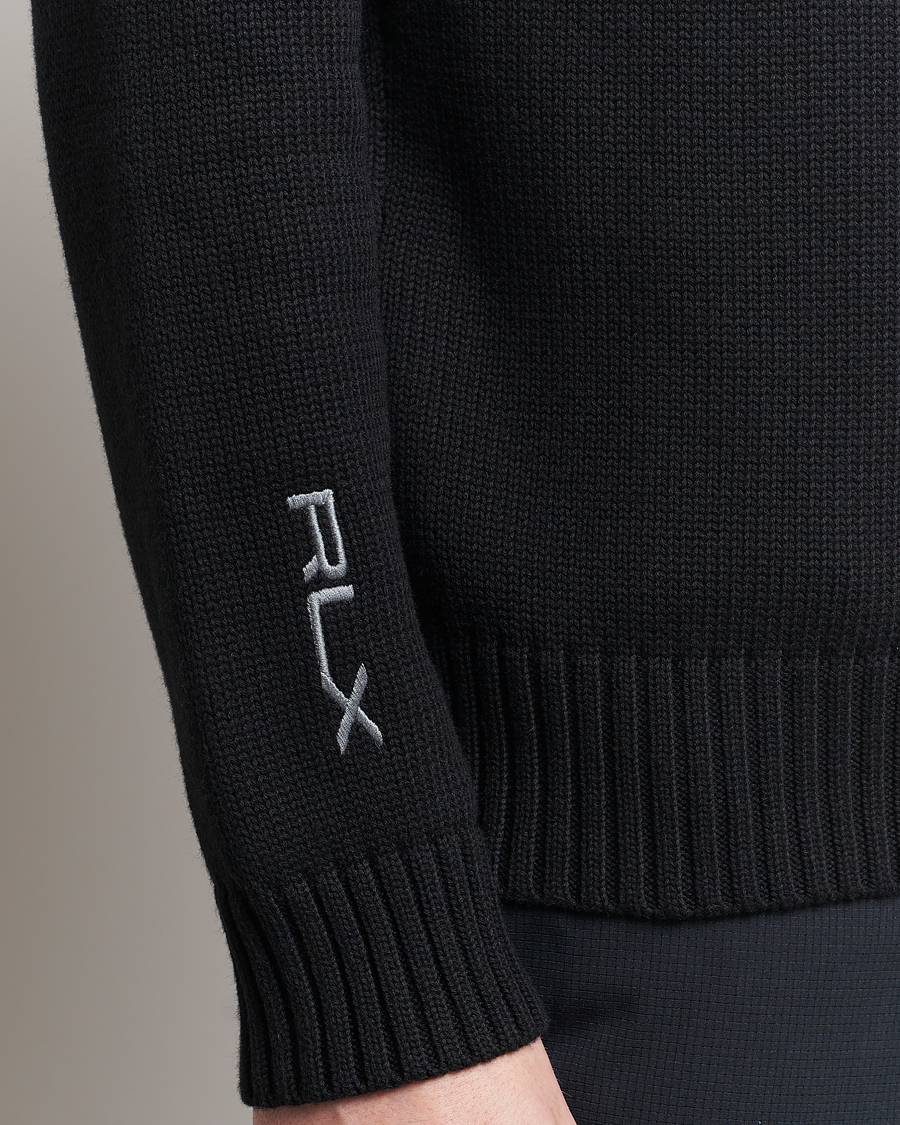 Men | Sweaters & Knitwear | RLX Ralph Lauren | Bear Golfer Knitted Sweater Polo Black
