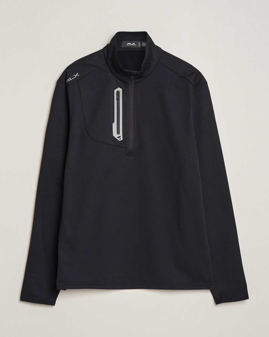 Men | Sweaters & Knitwear | RLX Ralph Lauren | Luxury Jersey Half Zip Polo Black