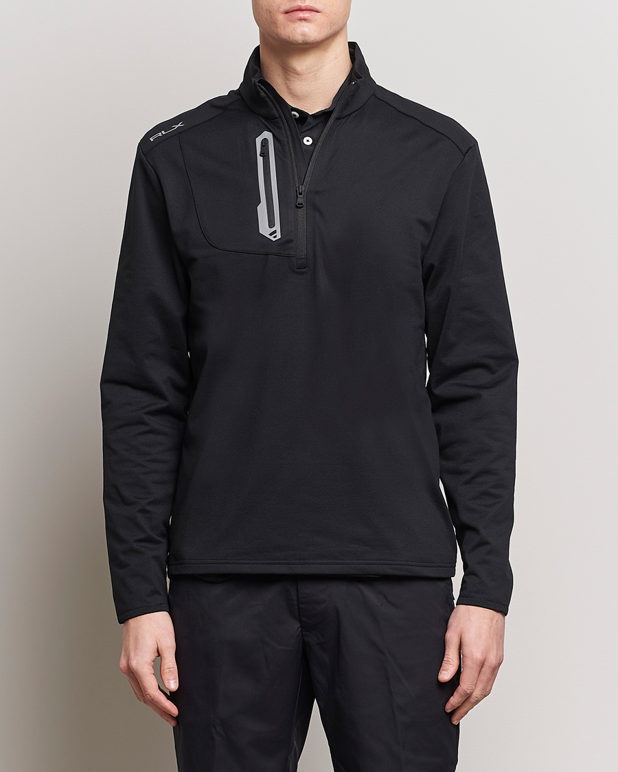 Men | Sweaters & Knitwear | RLX Ralph Lauren | Luxury Jersey Half Zip Polo Black