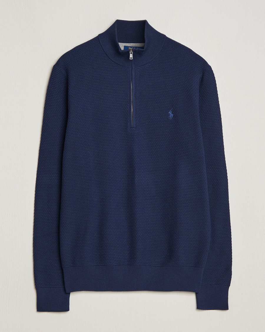 Men | Sweaters & Knitwear | Polo Ralph Lauren Golf | Cotton Jersey Half Zip Refined Navy