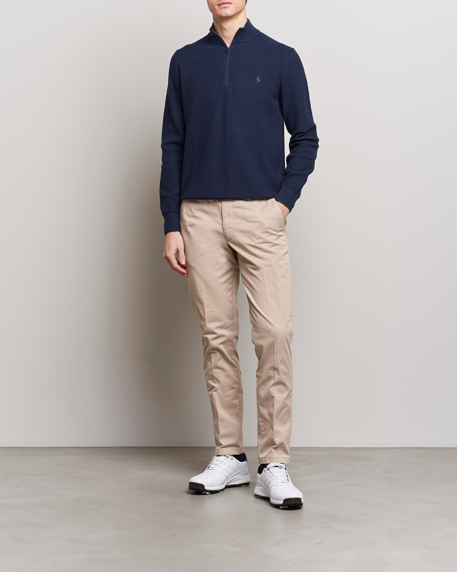 Men | Sweaters & Knitwear | Polo Ralph Lauren Golf | Cotton Jersey Half Zip Refined Navy