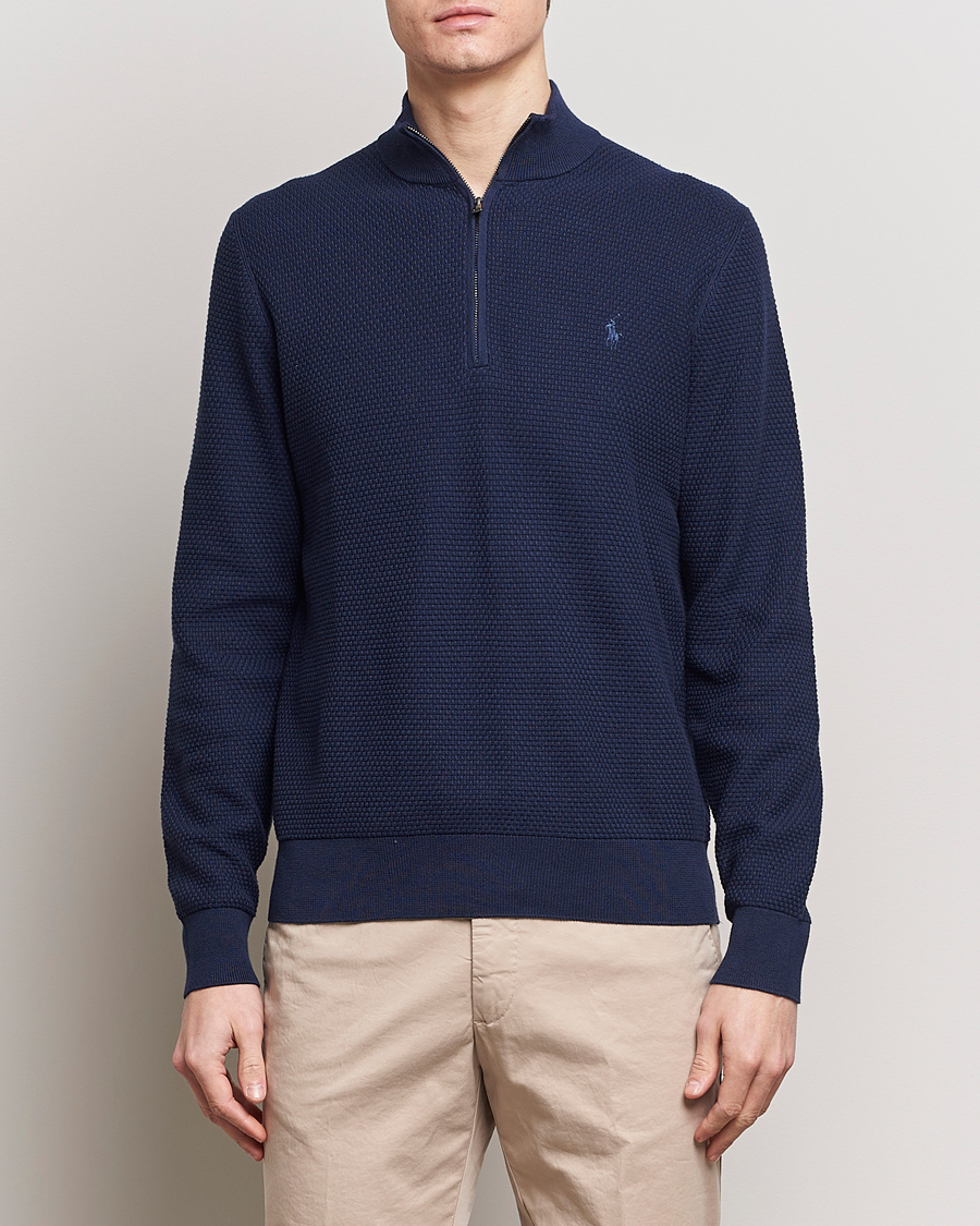Men | Sweaters & Knitwear | Polo Ralph Lauren Golf | Cotton Jersey Half Zip Refined Navy