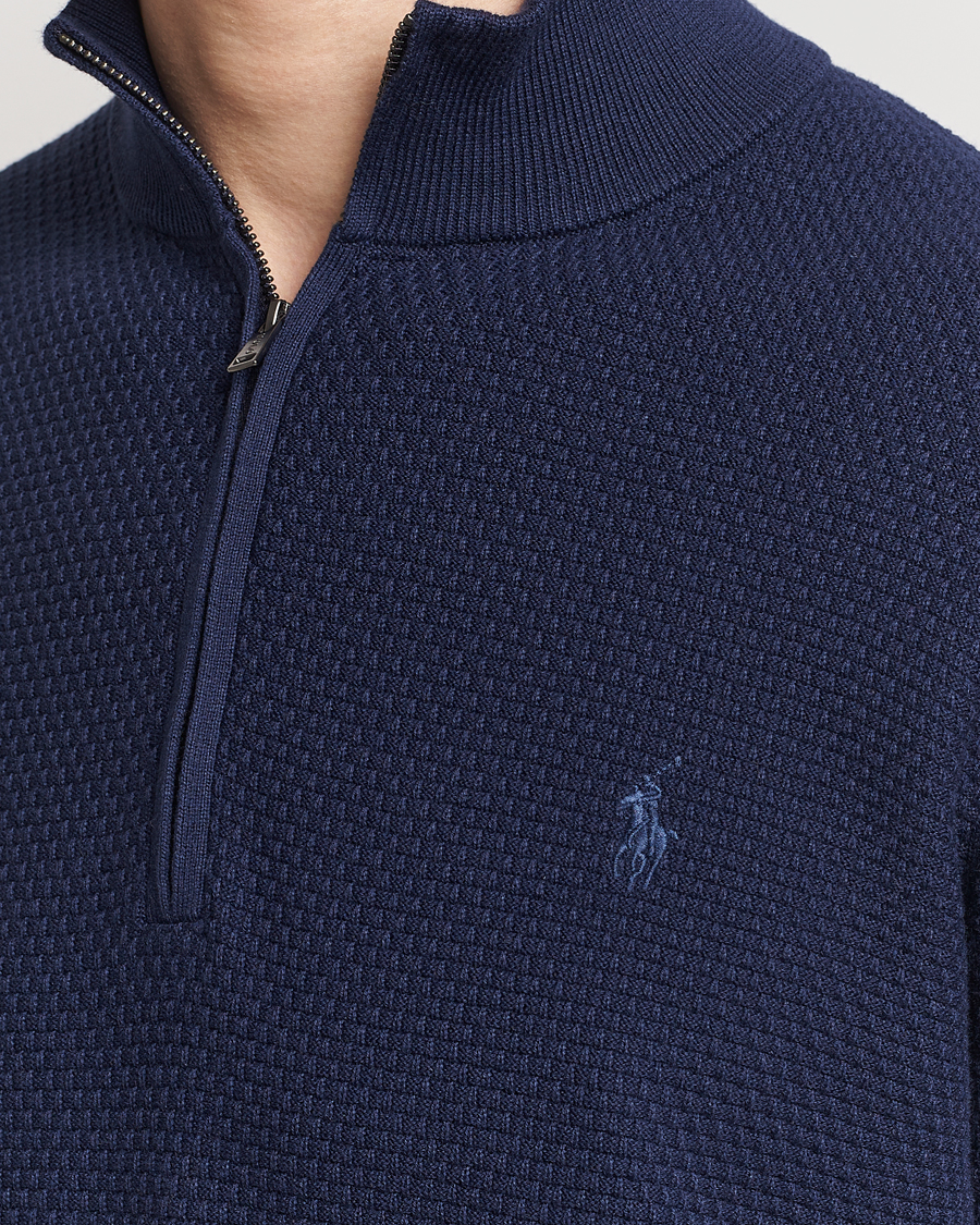 Men | Sweaters & Knitwear | Polo Ralph Lauren Golf | Cotton Jersey Half Zip Refined Navy