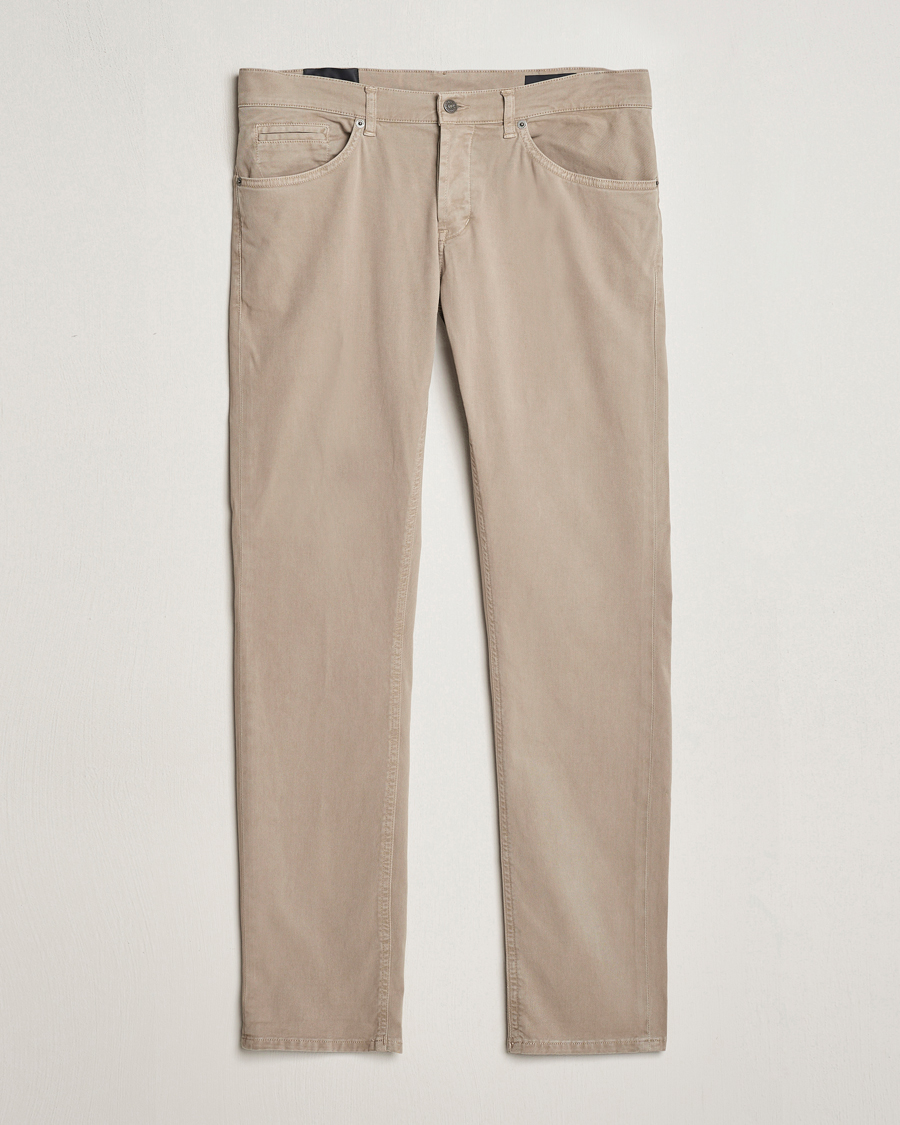 Men | Trousers | Dondup | George Gabardine 5-Pocket Sand