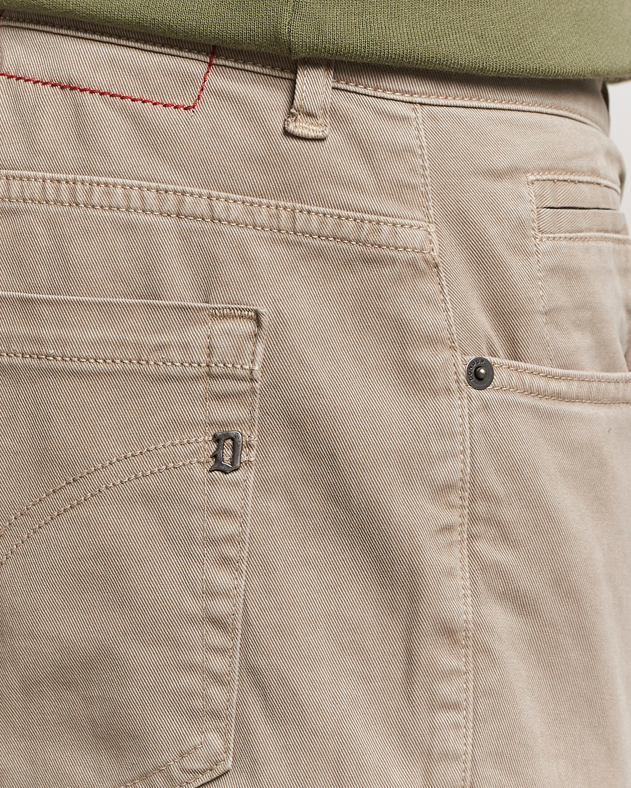 Men | Trousers | Dondup | George Gabardine 5-Pocket Sand