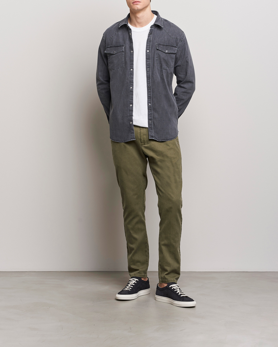 Men | Trousers | Dondup | Joe Cotton Chinos Olive Green