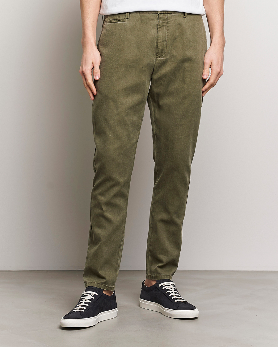 Men | Trousers | Dondup | Joe Cotton Chinos Olive Green