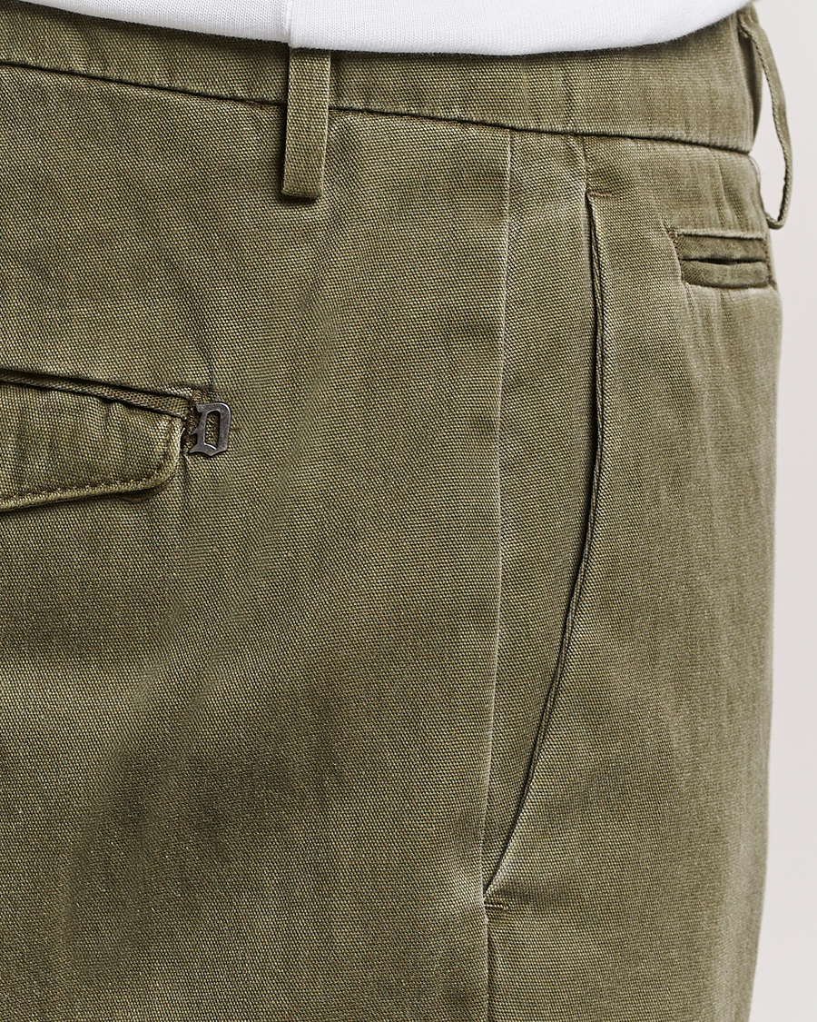 Men | Trousers | Dondup | Joe Cotton Chinos Olive Green