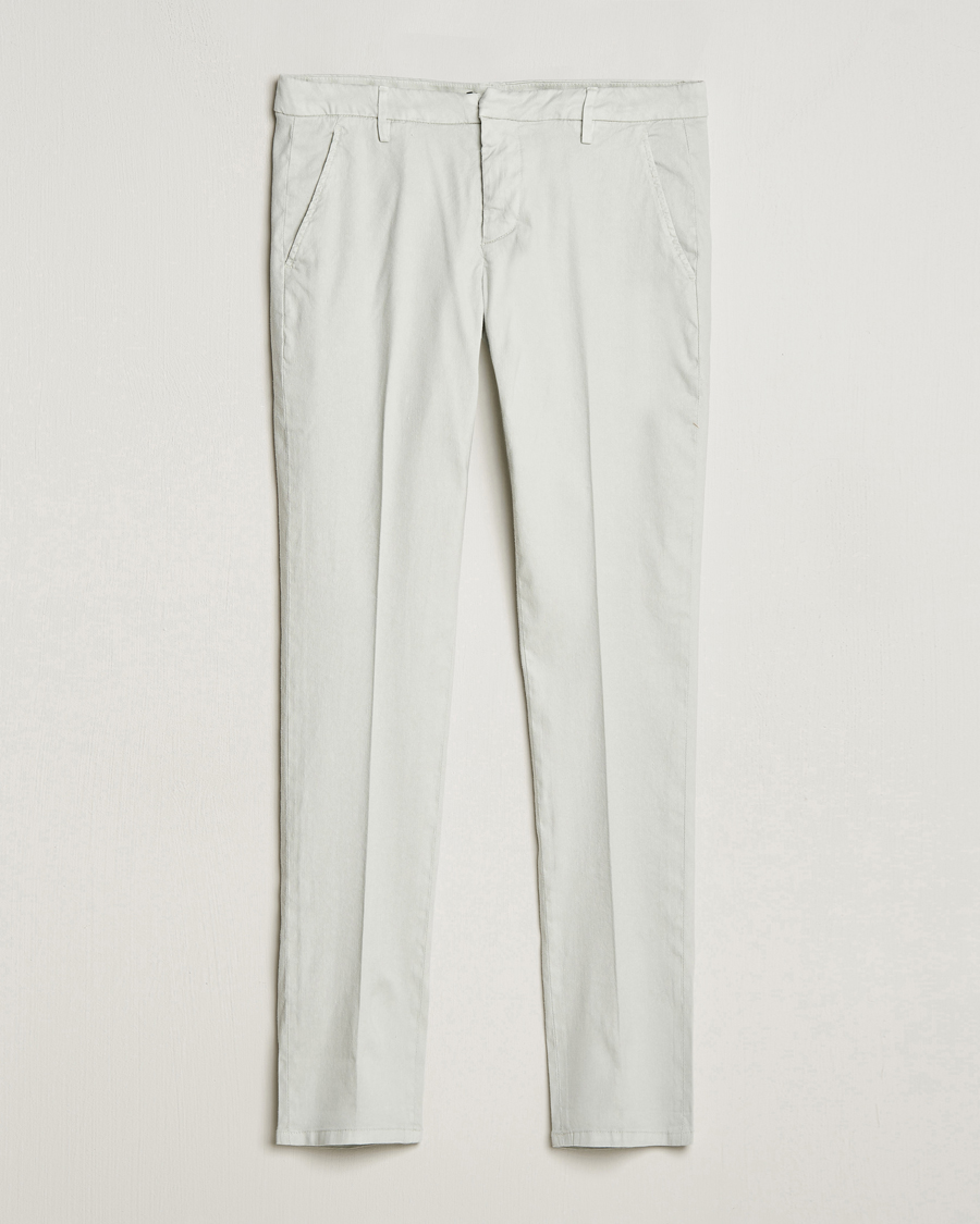 Men | Trousers | Dondup | Gaubert Linen Stretch Chinos Light Grey