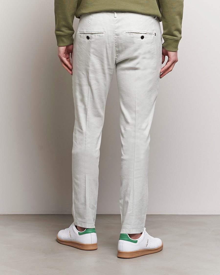 Men | Trousers | Dondup | Gaubert Linen Stretch Chinos Light Grey