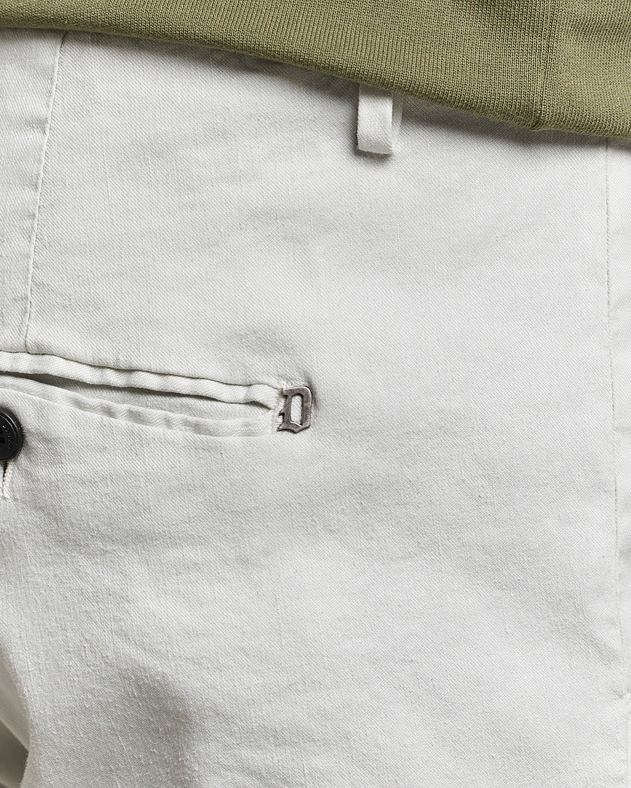 Men | Trousers | Dondup | Gaubert Linen Stretch Chinos Light Grey