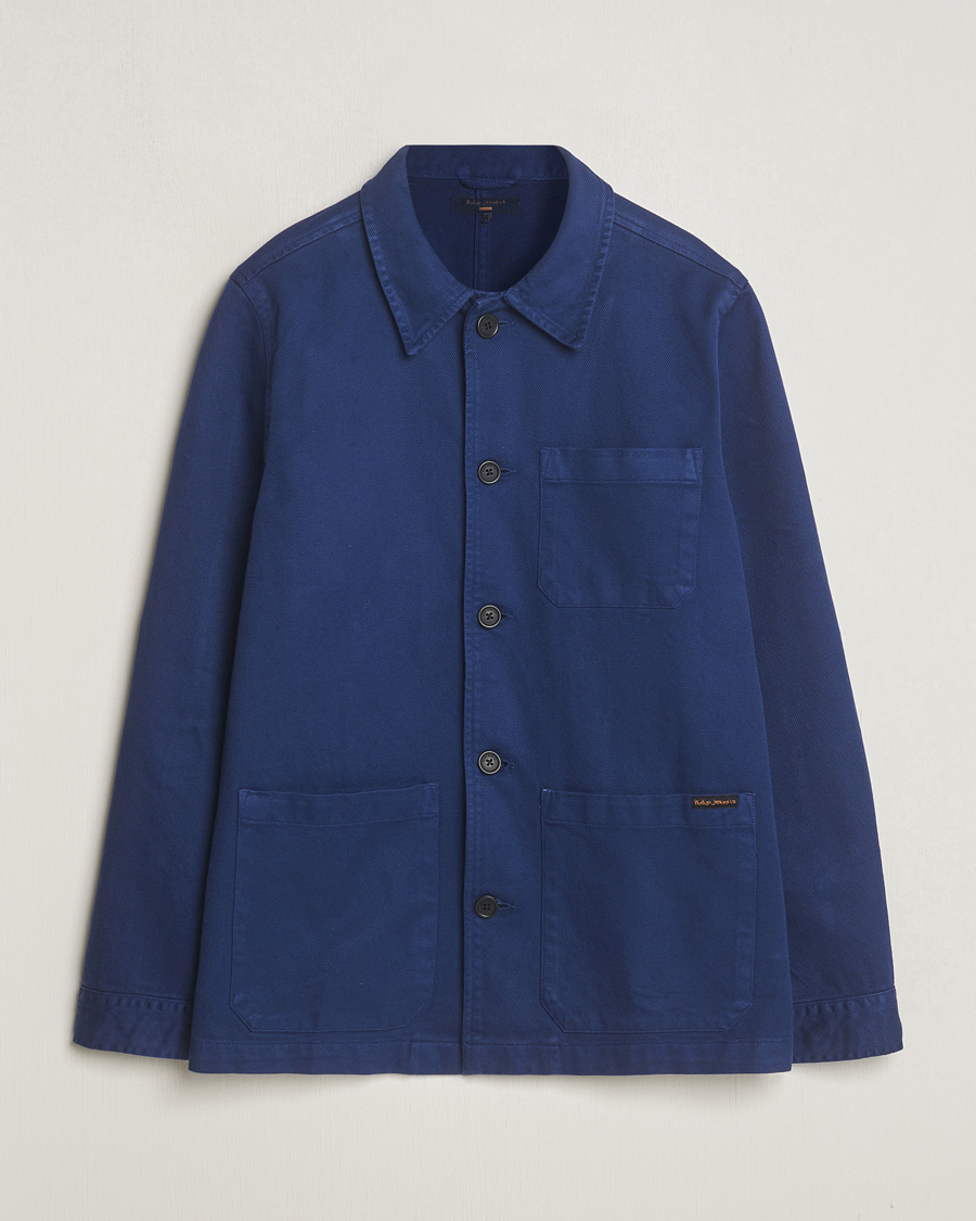 Men | Shirts | Nudie Jeans | Barney Worker Overshirt Mid Blue