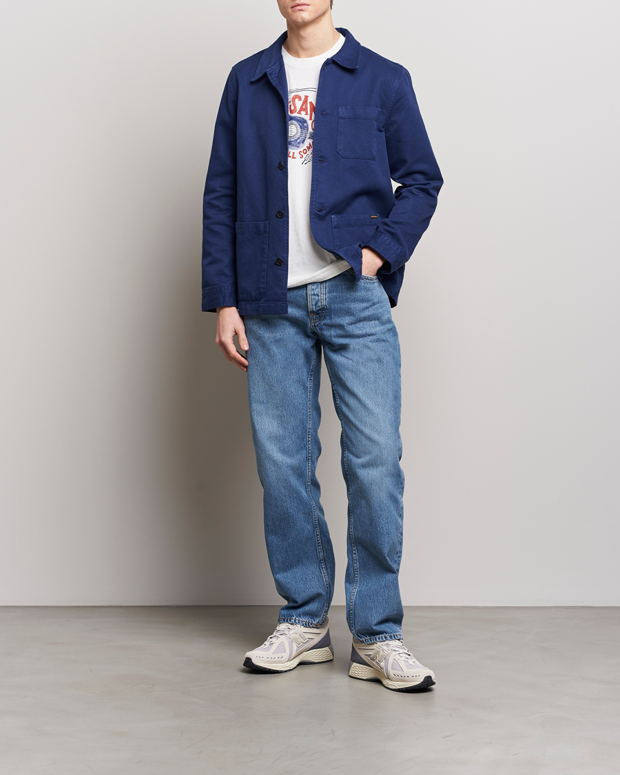 Men | Shirts | Nudie Jeans | Barney Worker Overshirt Mid Blue