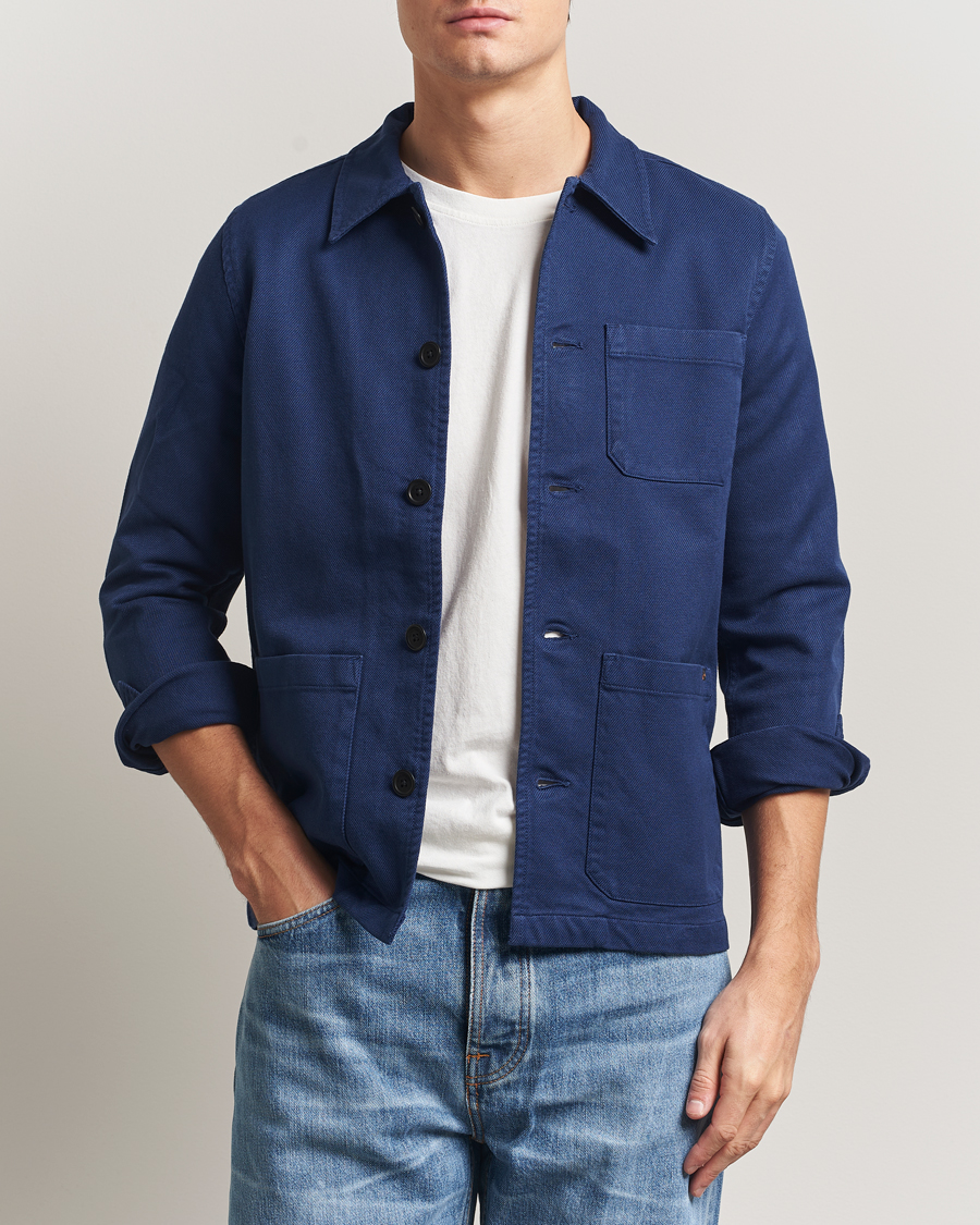 Men | Shirts | Nudie Jeans | Barney Worker Overshirt Mid Blue
