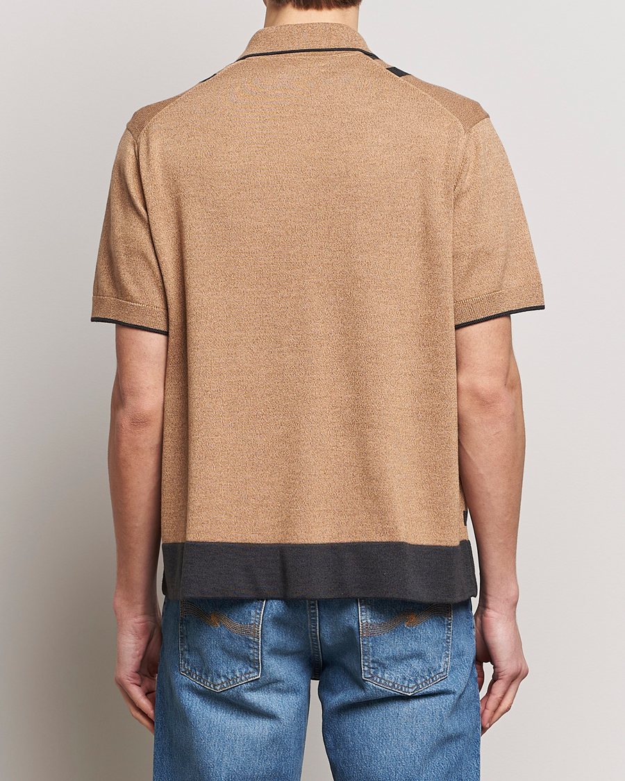 Men | Shirts | Nudie Jeans | Fabbe Knitted Polo Shirt Beige