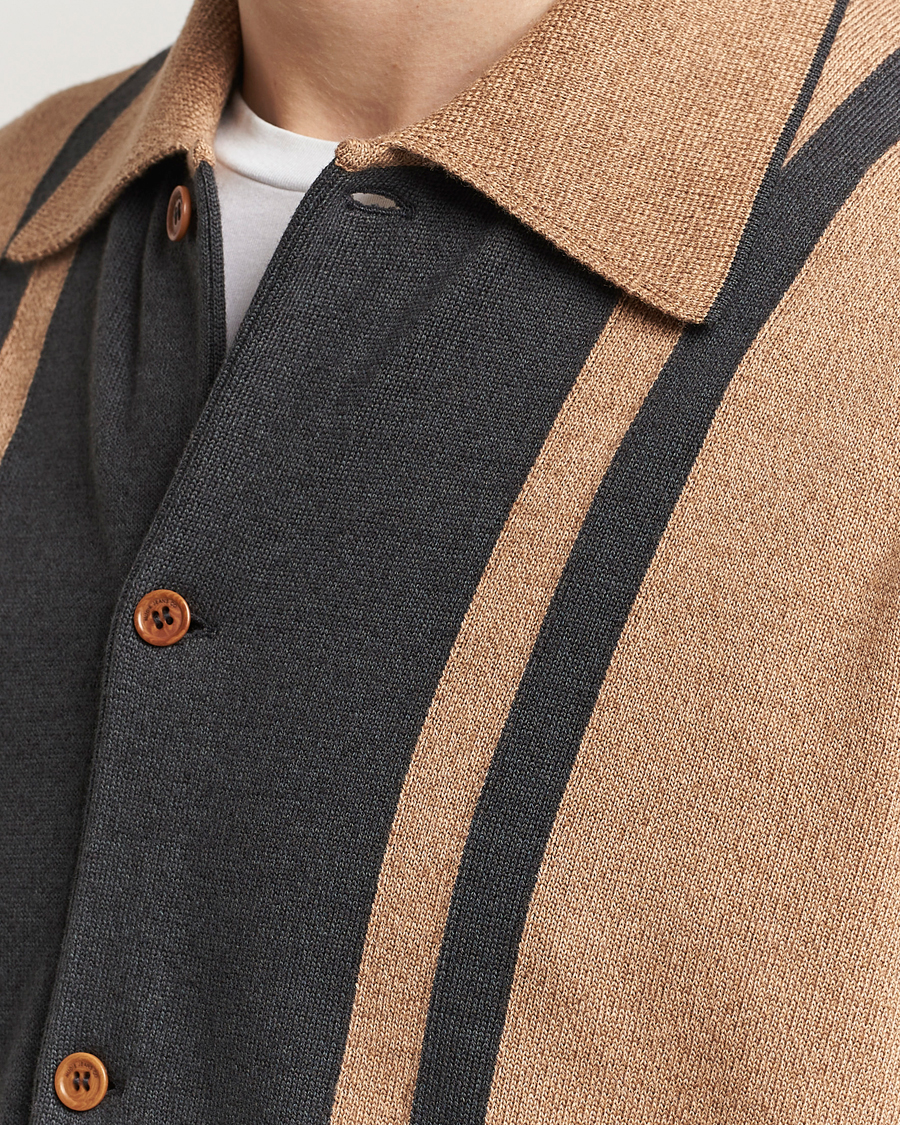 Men | Shirts | Nudie Jeans | Fabbe Knitted Polo Shirt Beige
