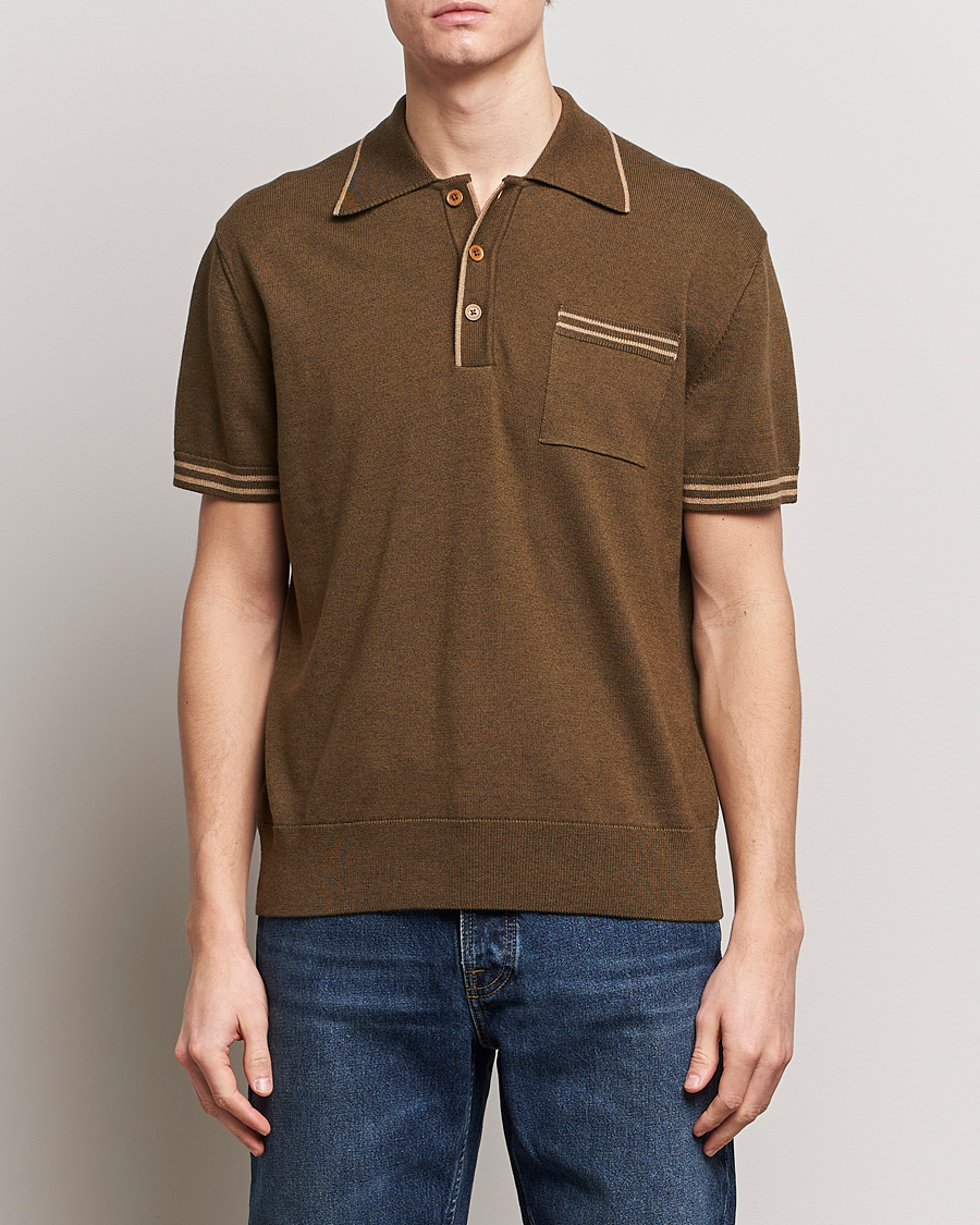Men | Polo Shirts | Nudie Jeans | Frippe Knitted Polo Olive