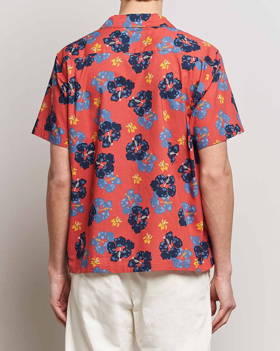 Men | Shirts | Nudie Jeans | Arthur Printed Flower Short Sleeve Shirt Red