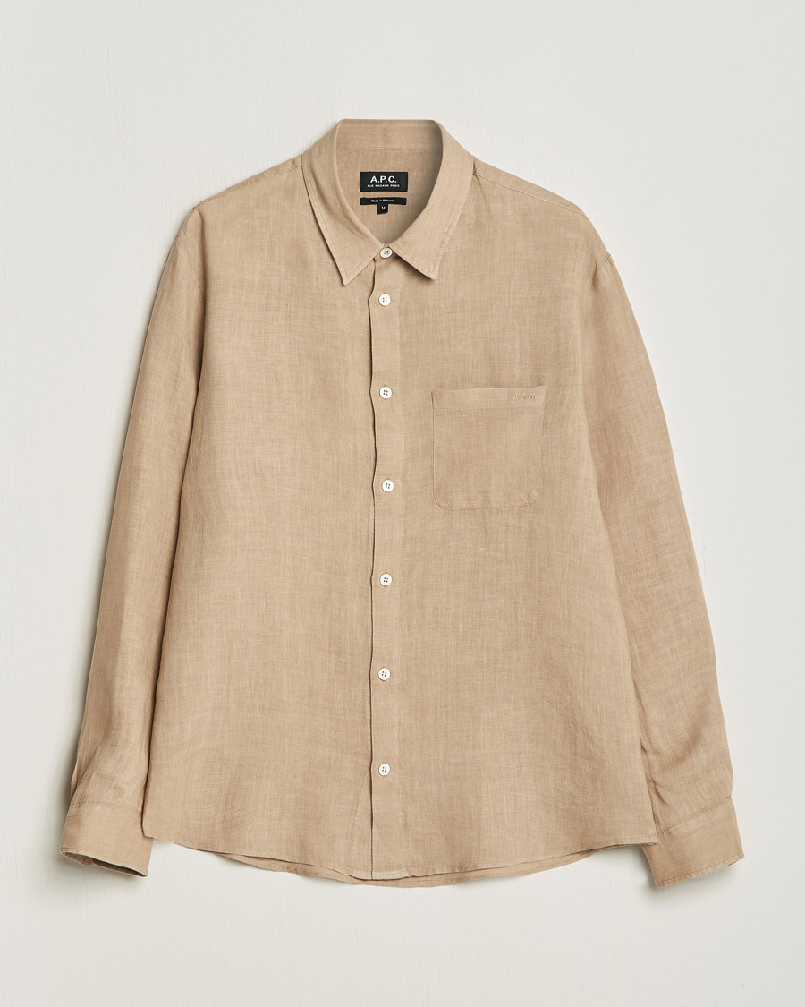 Men | Shirts | A.P.C. | Cassel Linen Shirt Beige
