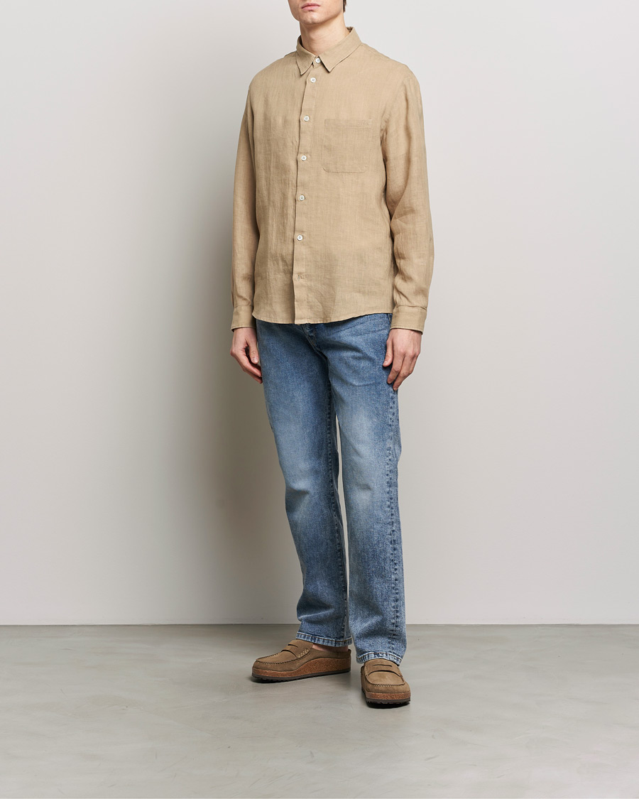 Men | Shirts | A.P.C. | Cassel Linen Shirt Beige