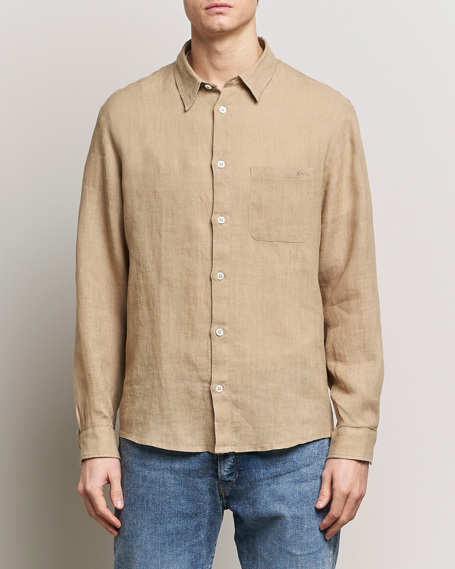 Men | Shirts | A.P.C. | Cassel Linen Shirt Beige