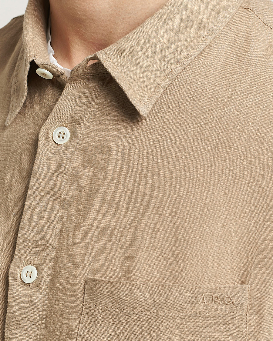 Men | Shirts | A.P.C. | Cassel Linen Shirt Beige