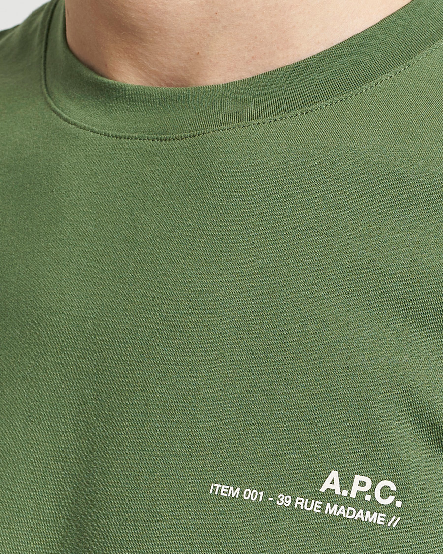 Men | T-Shirts | A.P.C. | Item T-shirt Gray Green