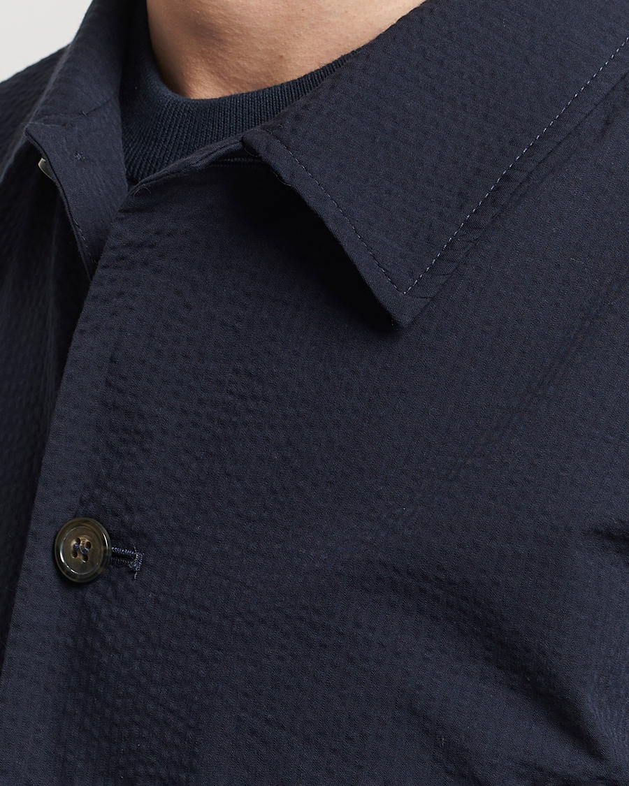 Men | Shirts | A.P.C. | Brest Seersucker Overshirt Dark Navy