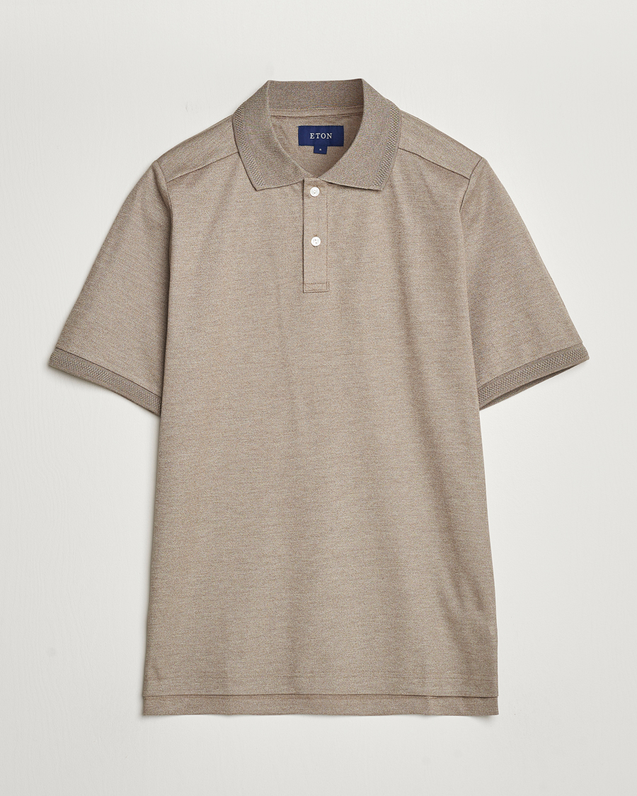 Men | Polo Shirts | Eton | Pique Polo Shirt Beige