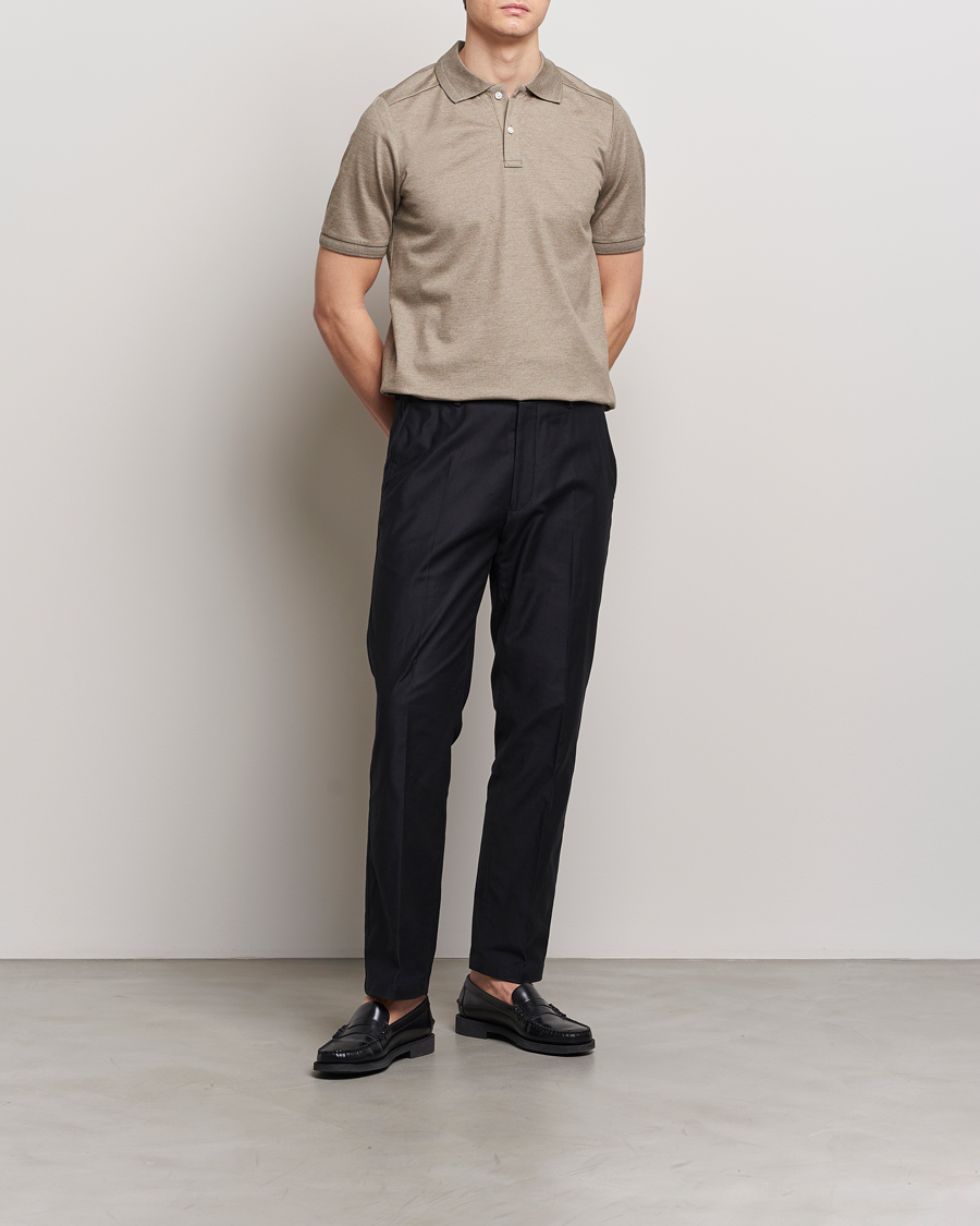Men | Polo Shirts | Eton | Pique Polo Shirt Beige