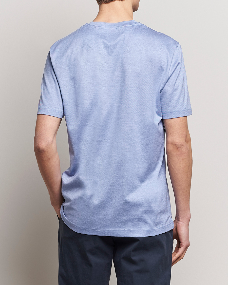 Men | T-Shirts | Eton | Mercerized Jersey Crew Neck T-Shirt Mid Blue