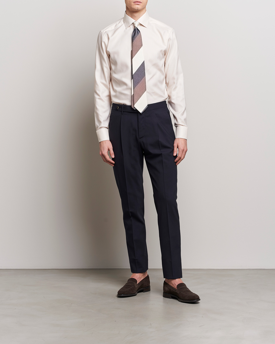 Men | Shirts | Eton | Slim Fit Twill Shirt Light Yellow