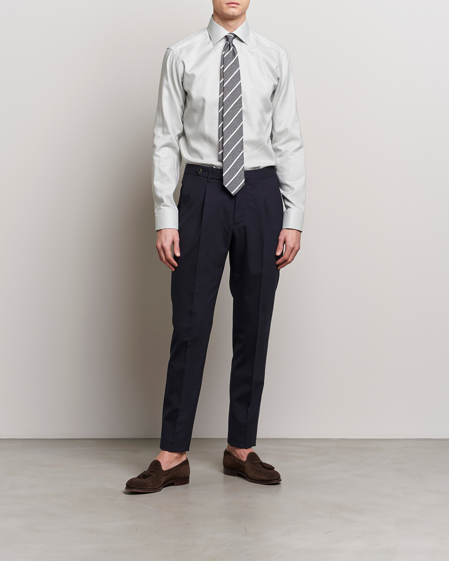 Men | Shirts | Eton | Slim Fit Twill Shirt Mid Green