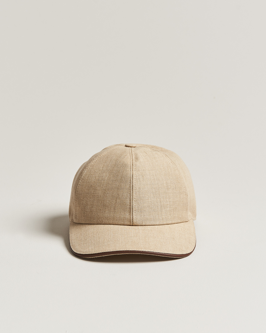 Men | Eton Solid Linen Cap Beige | Eton | Solid Linen Cap Beige