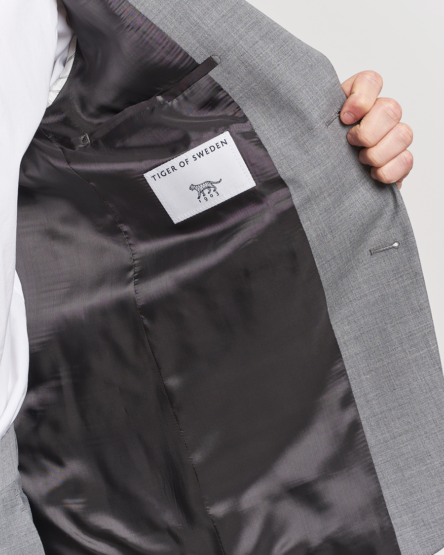 Men | Blazers | Tiger of Sweden | Justin Wool Travel Suit Blazer Grey Melange