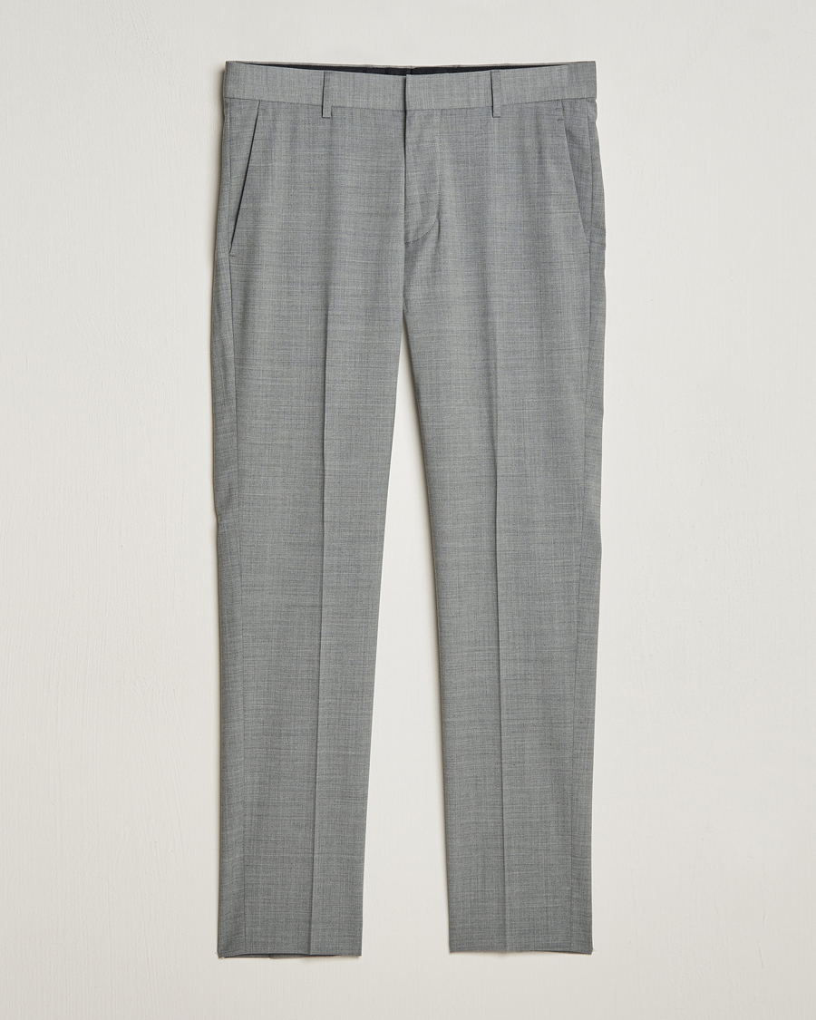 Men | Trousers | Tiger of Sweden | Tenuta Wool Travel Suit Trousers Grey Melange