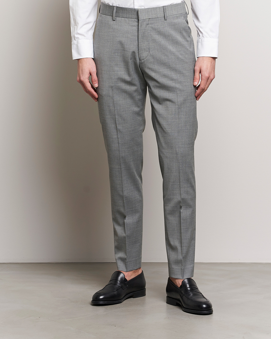 Men | Trousers | Tiger of Sweden | Tenuta Wool Travel Suit Trousers Grey Melange