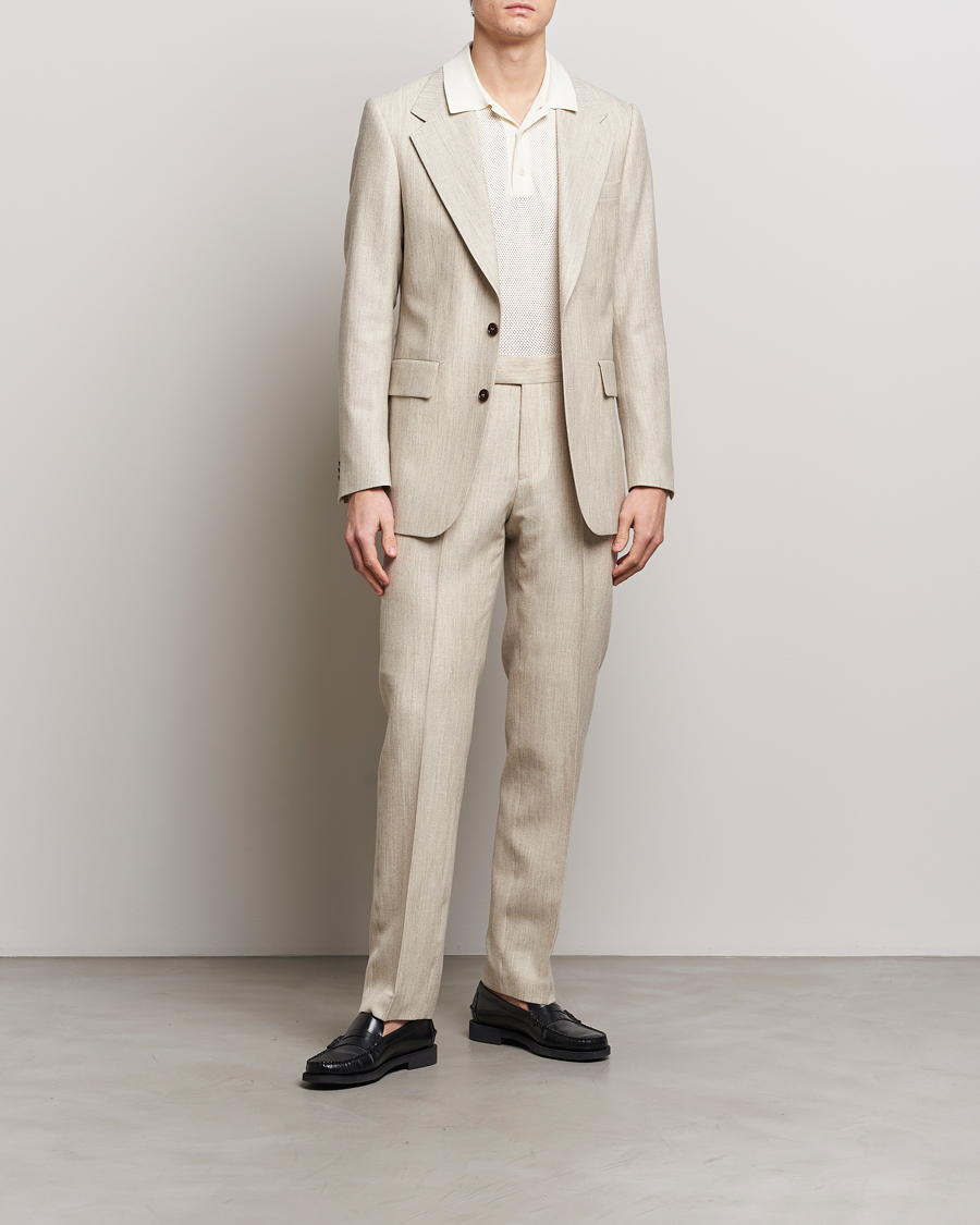 Men | Blazers | Tiger of Sweden | Jon Wool/Linen Canvas Blazer Natural White