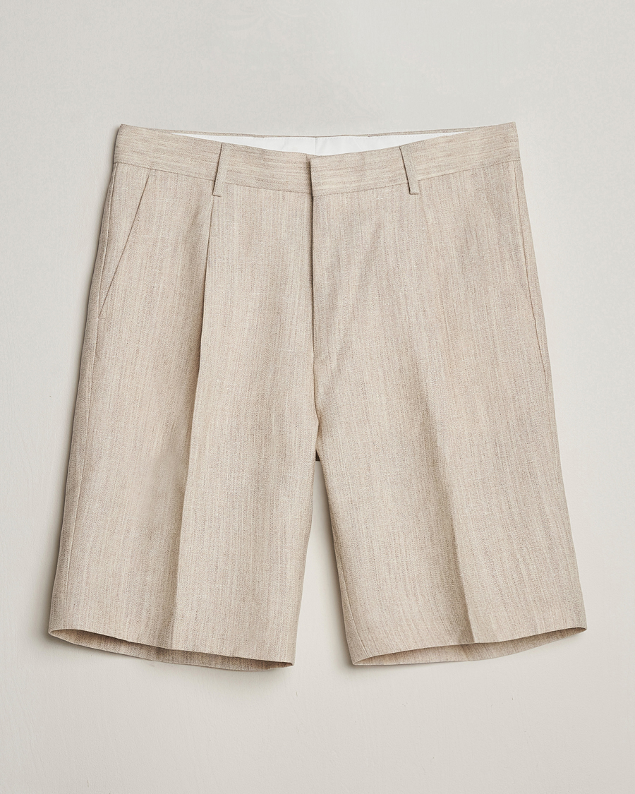 Men | Shorts | Tiger of Sweden | Tulley Wool/Linen Canvas Shorts Natural White