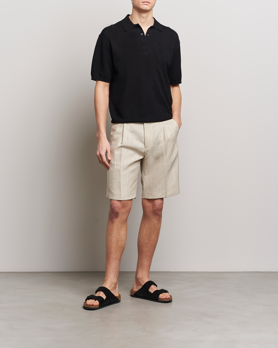Men | Shorts | Tiger of Sweden | Tulley Wool/Linen Canvas Shorts Natural White