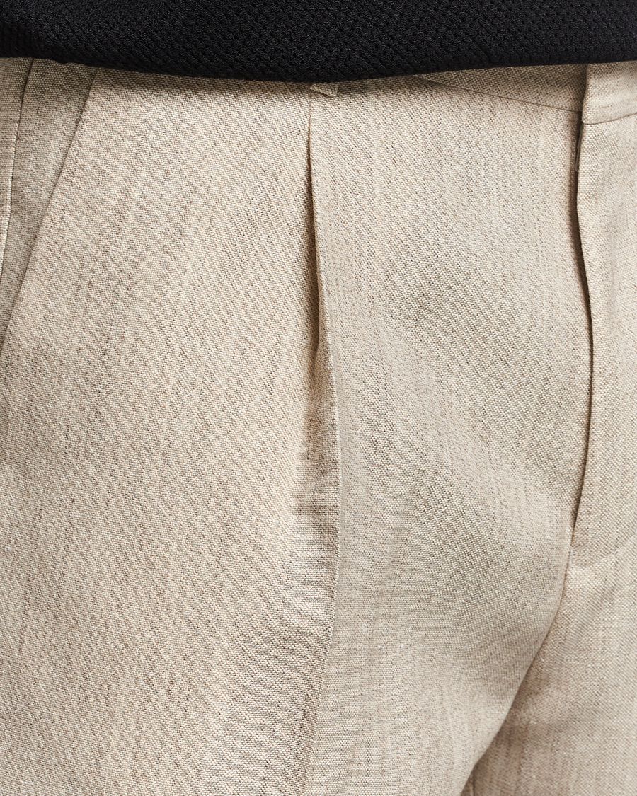 Men | Shorts | Tiger of Sweden | Tulley Wool/Linen Canvas Shorts Natural White