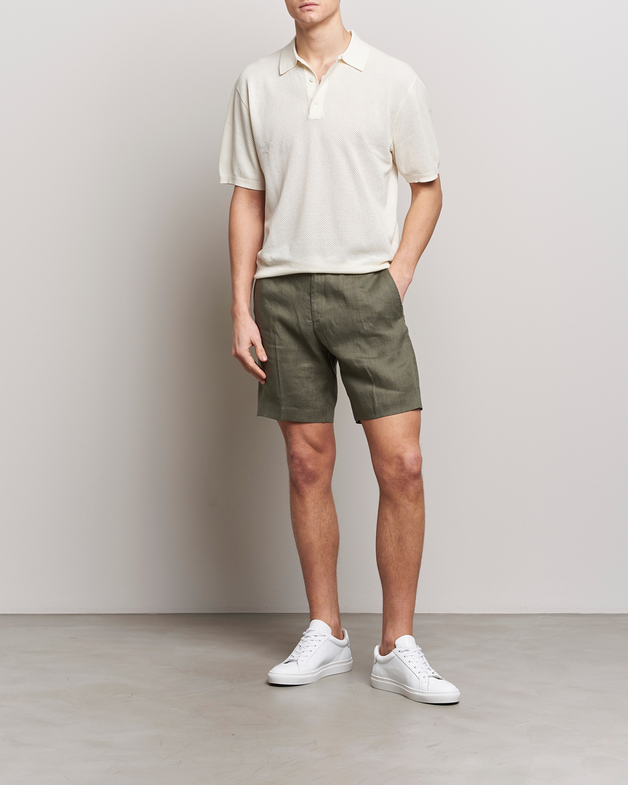 Men | Shorts | Tiger of Sweden | Thiago Linen Shorts Thyme